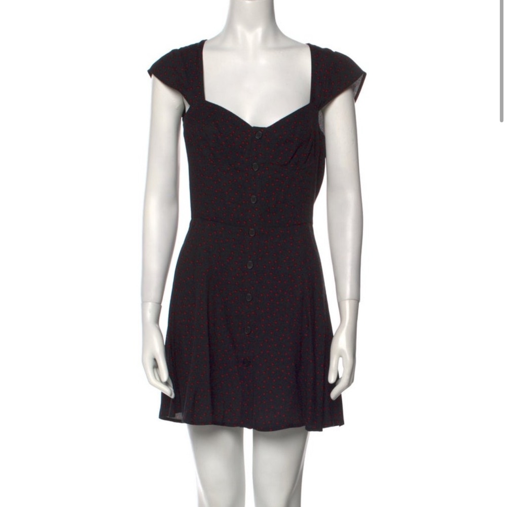 Reformation black linen mini dress